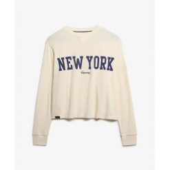 Wzorzysta bluza damska Superdry Athletic Essential. Białe bluzy bez kaptura damskie Superdry., m. Za 152.85 zł.