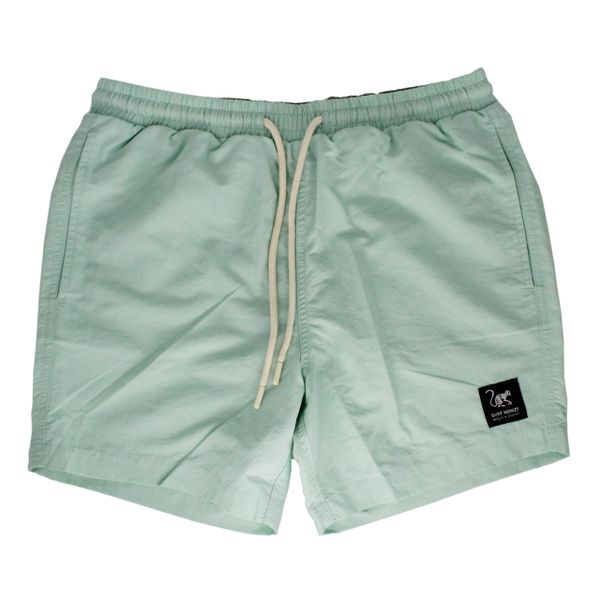 Męskie krótkie spodenki kąpielowe 15" z kieszeniami (Aqua, M). Niebieskie kąpielówki męskie SURF MONKEY, m, bez wzorów, z materiału, do pływania. Za 235.00 zł.