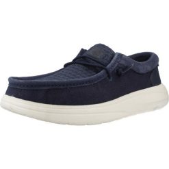 Buty HEY DUDE WALLY COMF WOVEN Niebieski. Niebieskie buty trekkingowe męskie Hey dude, z tkaniny, bez zapięcia, trekkingowe. Za 293.99 zł.