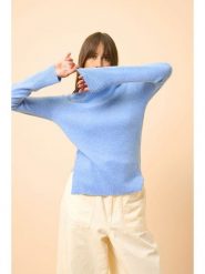 Just Cashmere Kaszmirowy sweter "Lexie" w kolorze błękitnym rozmiar: XL. Niebieskie golfy damskie Just Cashmere, xl, bez wzorów, z kaszmiru, bez ramiączek. Za 356.78 zł.