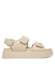 Tommy Hilfiger Sandały Leather Sporty Platform Sandal FW0FW09119 Beżowy. Brązowe sandały damskie Tommy Hilfiger, bez wzorów, ze skóry, bez obcasa, na koturnie. Za 569.99 zł.