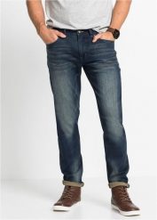 Lekkie dżinsy ze stretchem Slim Fit Straight. Niebieskie jeansy męskie bonprix. Za 149.99 zł.