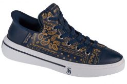 Buty sportowe Sneakersy męskie, Slip-Ins Snoop One - Double G. Niebieskie buty sportowe na co dzień męskie Skechers, z materiału, bez zapięcia, trekkingowe. Za 399.99 zł.