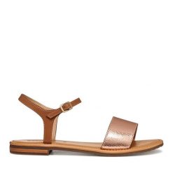 Sandały Geox. Brązowe sandały damskie Geox, bez wzorów, bez obcasa, na płaskiej podeszwie. Za 339.99 zł.