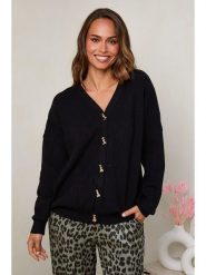 Soft Cashmere Kardigan w kolorze czarnym rozmiar: 38/40. Czarne kardigany damskie Soft Cashmere, bez wzorów. Za 147.95 zł.