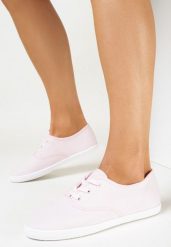 Różowe Tenisówki z Krótkim Sznurowaniem Madilinne. Czerwone trampki i tenisówki damskie Born2be, bez wzorów, z jeansu. Za 39.99 zł.