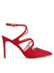 DeeZee Szpilki WYL3616-5 Czerwony. Czerwone sandały damskie DeeZee, bez wzorów, z materiału, bez obcasa. Za 87.99 zł.