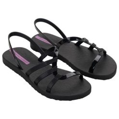 Sandały Ipanema Diversa Sandal Ad 27234 BG729 czarne. Czarne sandały damskie bez wzorów, bez obcasa. Za 210.26 zł.