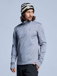 Bluza narciarska - Męska - Arctic 2.0 - Grey Melange. Szare bluzy z kapturem męskie POEDERBAAS, na zimę, m, z elastanu. Za 177.72 zł.