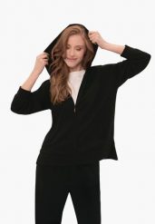 Bluza z kapturem B-FLORENCE. Czarne bluzy z kapturem damskie Volcano, m, z elastanu. Za 179.99 zł.
