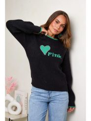 Soft Cashmere Sweter w kolorze czarnym rozmiar: 38/40. Czarne swetry klasyczne damskie Soft Cashmere, ze splotem, bez kołnierzyka. Za 169.67 zł.