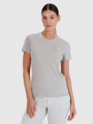 T-SHIRT DAMSKI 4F KOSZULKA TRENINGOWA Z WEŁNĄ MERINO F1269. Szare bluzki sportowe damskie 4f, uniwersalny, bez wzorów, z materiału, bez ramiączek. Za 171.75 zł.