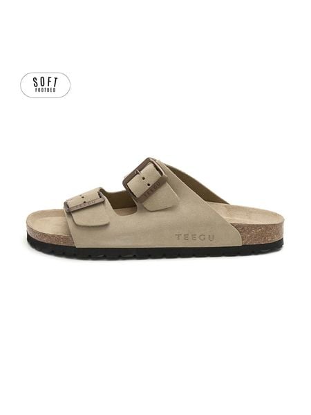 Teegu Skórzane klapki w kolorze khaki rozmiar: 46. Brązowe klapki i japonki męskie teegu. Za 173.70 zł.