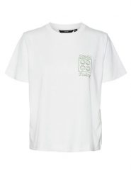 Vero Moda Koszulka w kolorze białym rozmiar: M. Białe bluzki damskie Vero Moda, m, bez wzorów, z bawełny, bez kołnierzyka, bez ramiączek. Za 66.00 zł.