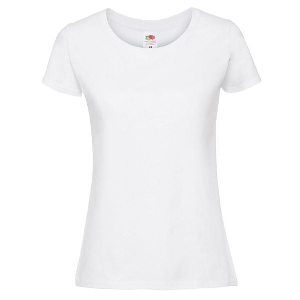 Koszulka Damska Iconic 190. Białe bluzki damskie Fruit of the Loom, s, bez wzorów, sportowe, bez kołnierzyka, bez ramiączek. Za 36.99 zł.