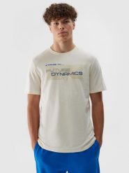 4F T-shirt regular z nadrukiem męski - biały 3XL. Białe t-shirty męskie 4f, m, bez wzorów, z bawełny, bez kołnierzyka. W wyprzedaży za 29.99 zł.
