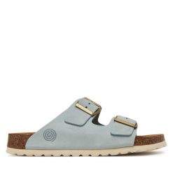 Klapki Dr. Brinkmann. Niebieskie klapki damskie Dr. Brinkmann, bez wzorów, bez obcasa. Za 309.99 zł.