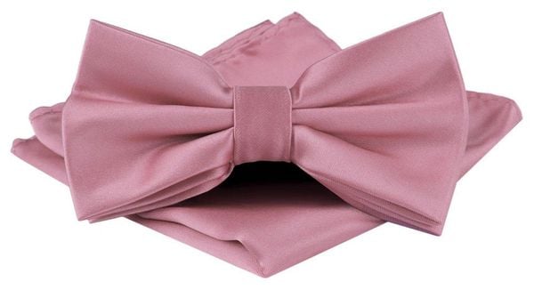 Mucha Męska w Zestawie z Poszetką - Alties - Róż Pudrowy. Czerwone krawaty i muchy męskie Alties, bez wzorów, eleganckie. Za 65.00 zł.