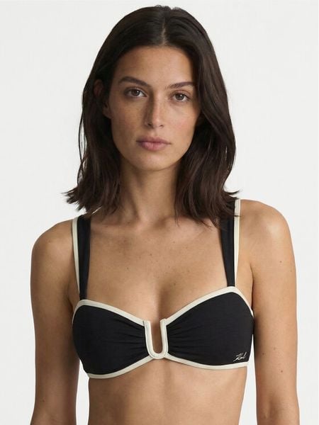 KARL LAGERFELD Góra od bikini B2W46022 Czarny. Czarne bikini damskie Karl Lagerfeld, bez wzorów. Za 339.99 zł.