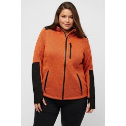 Damskie Kurtka polarowa odblaskowe nadruki kaptur otwór na kciuk. Brązowe kurtki damskie Ulla Popken, plus size, bez wzorów, z materiału, bez kaptura. Za 389.99 zł.