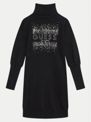 Guess Sukienka dzianinowa J4BK13 Z2NQ2 Czarny Comfort Fit. Czarne sukienki dziewczęce Guess, z aplikacjami, z dzianiny, bez ramiączek. Za 119.99 zł.