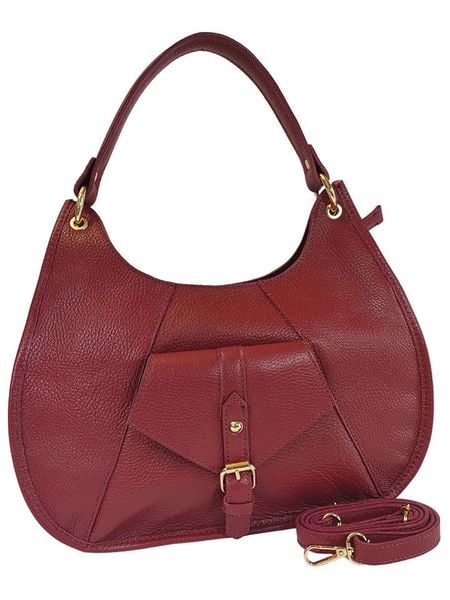 ORE10 Skórzana torebka "Miser" w kolorze czerwonym - 35 x 30 x 9 cm rozmiar: onesize. Czerwone torebki klasyczne damskie ORE10, bez wzorów, z materiału, bez dodatków. Za 347.99 zł.