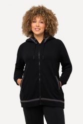 Damskie Bluza kaptur tęczowe paski odblaskowe długi rękaw. Czarne bluzy z kapturem damskie Ulla Popken, plus size, z bawełny. Za 279.99 zł.