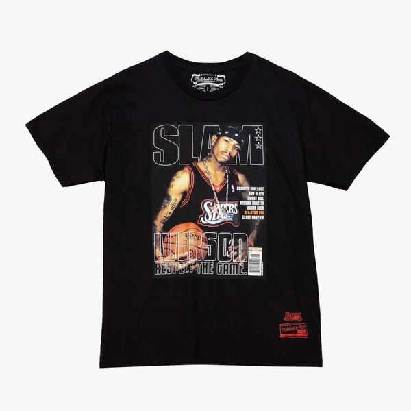 Koszulka Philadelphia 76ers NBA Slam Allen Iverson. Czarne t-shirty sportowe męskie Mitchell & Ness, xl, z materiału, bez ramiączek, do koszykówki. Za 212.50 zł.