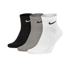 Lekkie Skarpety Do Kostki Unisex Dla Dorosłych (zestaw 3 Sztuk). Brązowe skarpetki męskie Nike, bez wzorów. Za 81.99 zł.