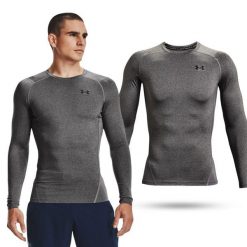 Koszulka fitness męska Under Armour HG Armour Comp z długim rękawem. Czarne bielizna termoaktywna męska Under Armour, l, bez wzorów. Za 179.99 zł.