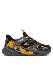 Skechers Sneakersy Slip-Ins: Hyper-Quest 404212L/BKYL Czarny. Czarne buty sportowe chłopięce Skechers, z materiału, bez zapięcia. Za 269.99 zł.