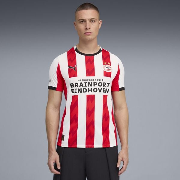 Męska koszulka domowa PSV Eindhoven 25/26 PUMA. Białe t-shirty sportowe męskie Puma, m, bez ramiączek, do piłki nożnej. Za 429.00 zł.