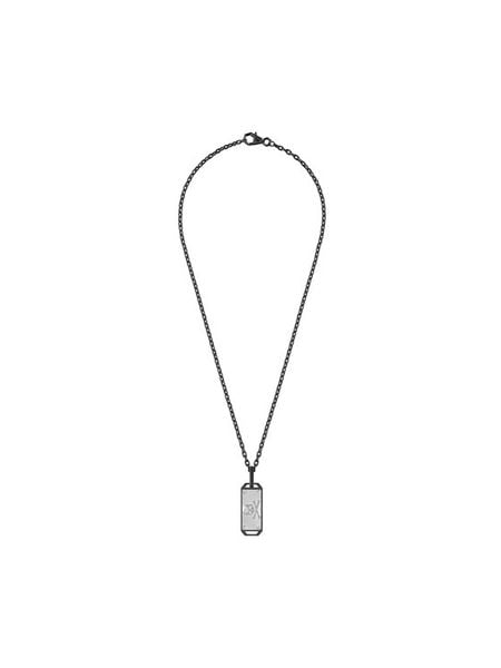 PHILIPP PLEIN Naszyjnik $Kull Bones PJWEA09NU Srebrny. Szare biżuteria dla mężczyzn Philipp Plein, metalowe. Za 619.99 zł.