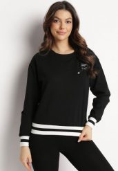 Czarna Klasyczna Bluza z Ozdobną Naszywką Silvaen. Czarne bluzy bez kaptura damskie Born2be, s. Za 64.99 zł.