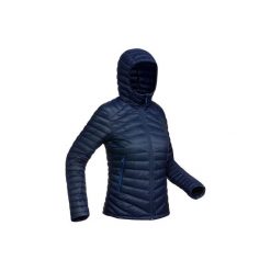 Kurtka trekkingowa puchowa 100 damska. Niebieskie kurtki damskie FORCLAZ, m, bez wzorów, z materiału, bez kaptura. Za 199.99 zł.