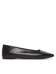 Calvin Klein Baleriny Flat Ballerina - Lth HW0HW02463 Czarny. Czarne baleriny damskie CALVIN KLEIN, bez wzorów, ze skóry, bez obcasa. Za 279.99 zł.