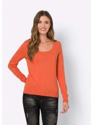 Heine Sweter w kolorze pomarańczowym rozmiar: 48. Pomarańczowe swetry klasyczne damskie Heine, z bawełny, bez kołnierzyka. Za 78.99 zł.