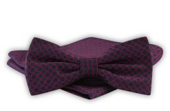 Mucha Męska z Poszetką - Alties - Czerwone Koła, Granatowa. Czerwone krawaty i muchy męskie Alties, bez wzorów, eleganckie. Za 54.00 zł.
