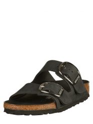 Birkenstock Skórzane klapki "Arizona" w kolorze czarnym rozmiar: 41. Czarne klapki damskie Birkenstock, bez wzorów, bez obcasa. Za 543.90 zł.