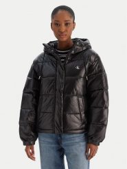 Calvin Klein Jeans Kurtka zimowa LV047D505G Czarny Relaxed Fit. Czarne kurtki damskie Calvin Klein Jeans, na zimę, xs, bez wzorów, z jeansu, bez kaptura. Za 899.99 zł.