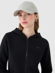 4F Bluza dresowa rozpinana z kapturem damska - czarna XS. Czarne bluzy sportowe damskie 4f, xs, z bawełny. Za 149.99 zł.
