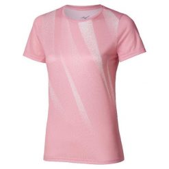 Koszulka damska Mizuno Core Graphic Wos. Czerwone t-shirty damskie Mizuno, bez wzorów, bez kołnierzyka. Za 180.00 zł.