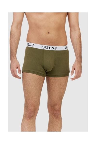 GUESS Zielone, białe i morskie bokserki męskie 3 pack, Rozmiar S. Białe bokserki męskie Guess, z aplikacjami, z bawełny. W wyprzedaży za 95.99 zł.