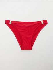 Dół od bikini figi ze złotymi detalami - czerwony. Czerwone bikini damskie Sinsay, bez wzorów. Za 19.99 zł.