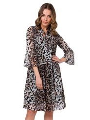 Stylove Sukienka w kolorze kremowym rozmiar: XXL. Brązowe sukienki damskie Stylove, xxl, bez wzorów, bez kołnierzyka, bez ramiączek, midi. Za 254.14 zł.