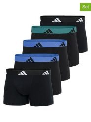 Adidas Bokserki (5 par) w kolorze czarnym rozmiar: XXL. Czarne bokserki męskie Adidas, bez wzorów. Za 95.92 zł.