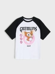 Bawełniana koszulka z krótkim rękawem Gremlins - wielobarwny. Koszulki dziewczęce Sinsay, l, bez wzorów, z bawełny, bez ramiączek. Za 15.99 zł.