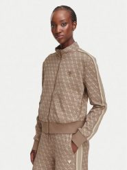 Guess Bluza V6YQ28 K5183 Brązowy jasny Regular Fit. Brązowe bluzy bez kaptura damskie Guess, s, z syntetyku. Za 474.99 zł.