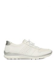 Rieker Półbuty CEO-L32F3-80 Écru. Półbuty damskie Rieker, bez wzorów, ze skóry, bez obcasa, na płaskiej podeszwie. Za 359.99 zł.