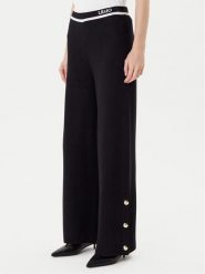 Liu Jo Spodnie dzianinowe TF5252 MS59L Czarny Regular Fit. Czarne spodnie materiałowe damskie Liu Jo, bez wzorów, z dzianiny. Za 559.99 zł.